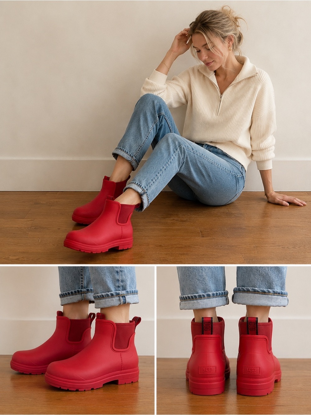 UGG Droplet Waterproof Rubber Wool Rain Boots